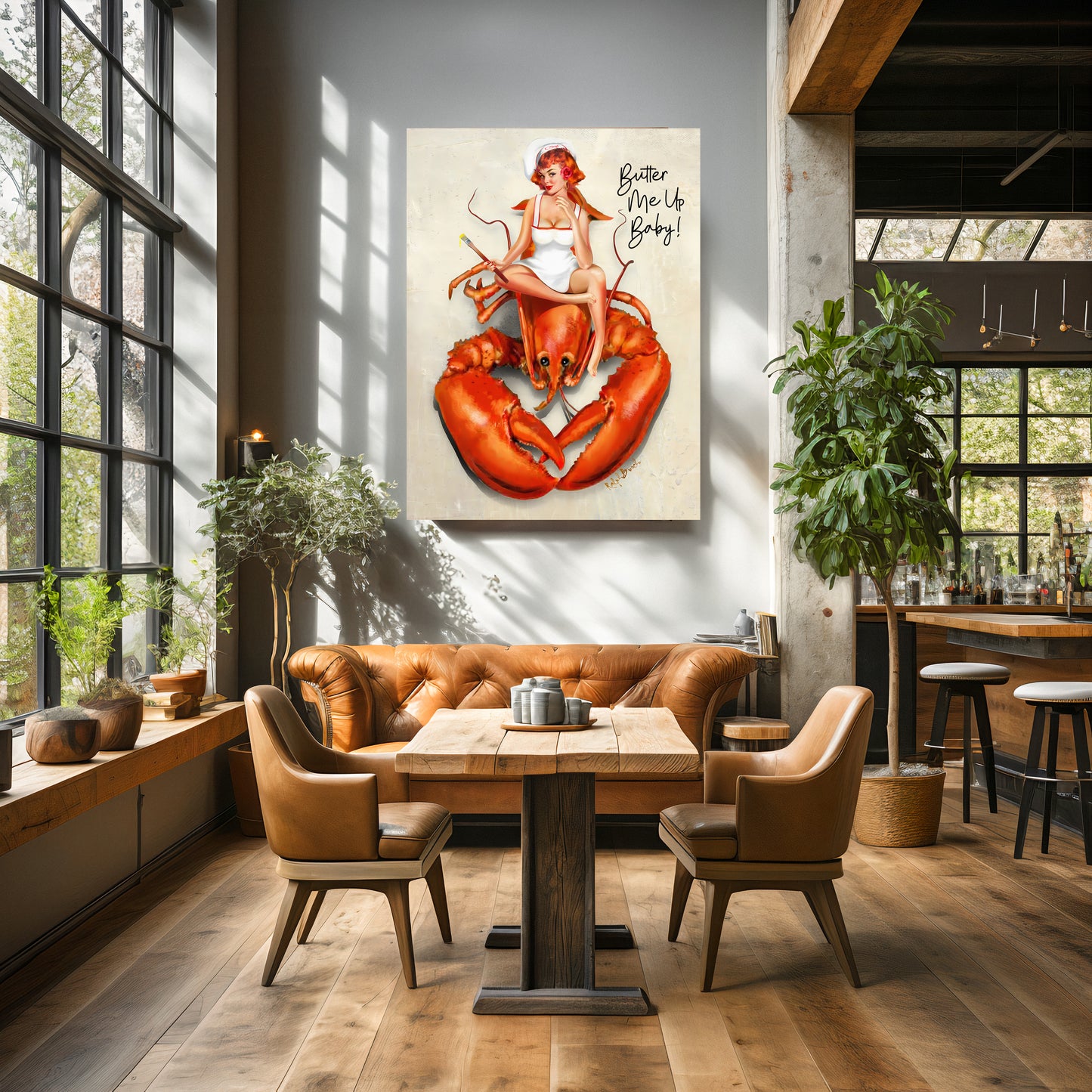 Butter Me Up Baby Pin Up Kitchen Wall Art by Ralph Burch