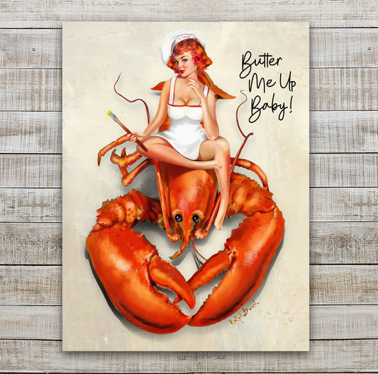 Butter Me Up Baby Pin Up Kitchen Wall Art by Ralph Burch