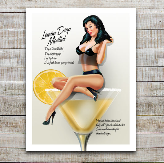 The Lemon Drop Martini Recipe Pin Up by Ralph Burch