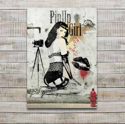 Pinup Girl Confessions Urban Street Art by Ralph Burch