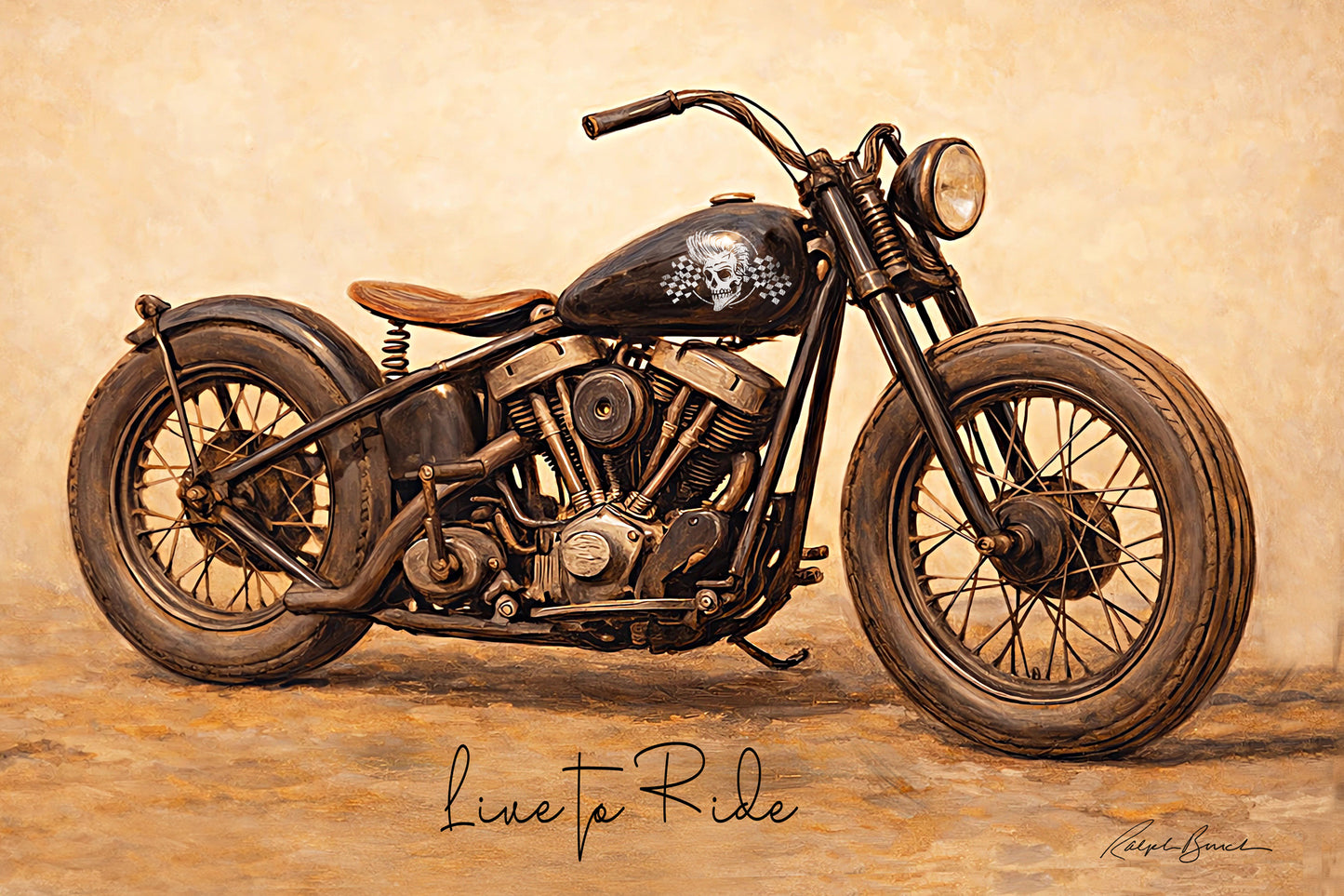 Ride Free Triptych – Vintage Motorcycle Pin-Up Art Print | Retro Biker Girl Wall Decor