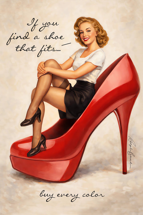 vintage shoe pin up art