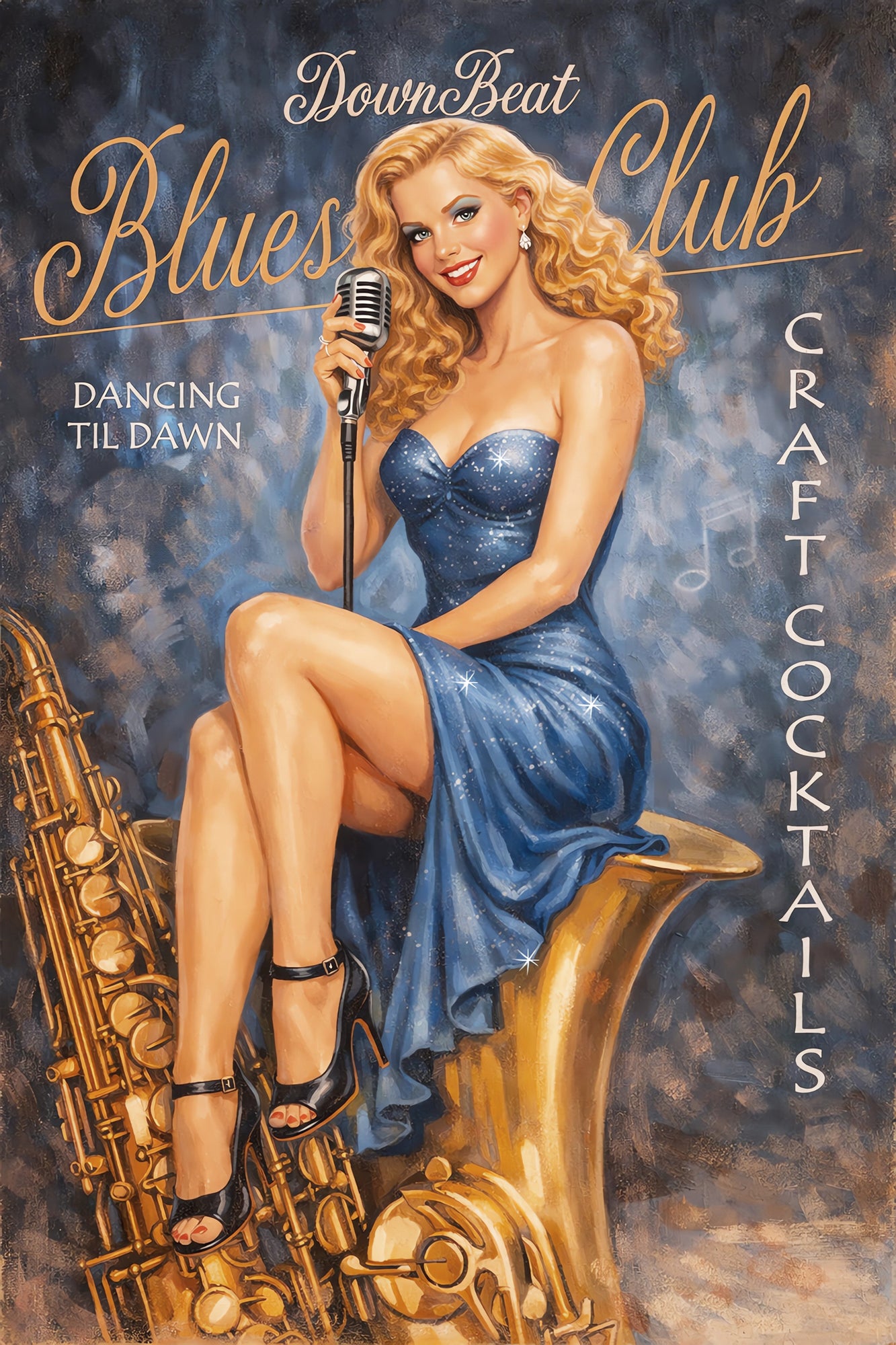 vintage jazz pin up art