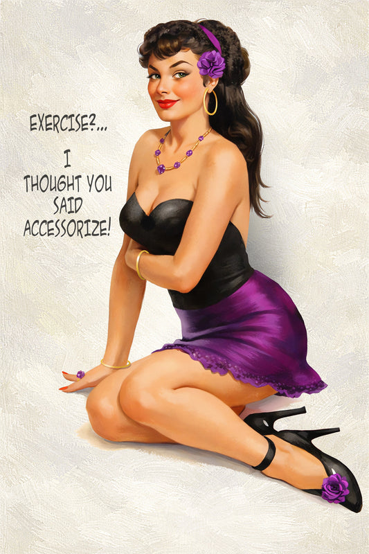retro fashion humor wall decor