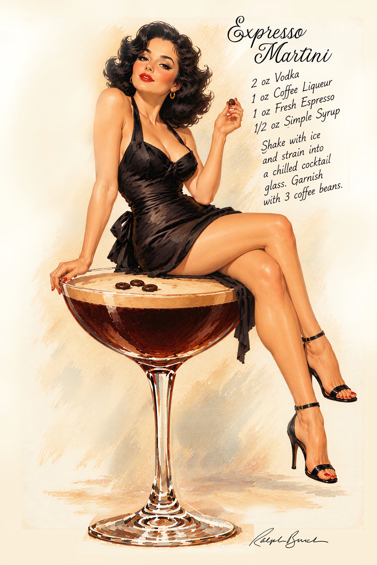 Expresso Martini pin-up wall art 