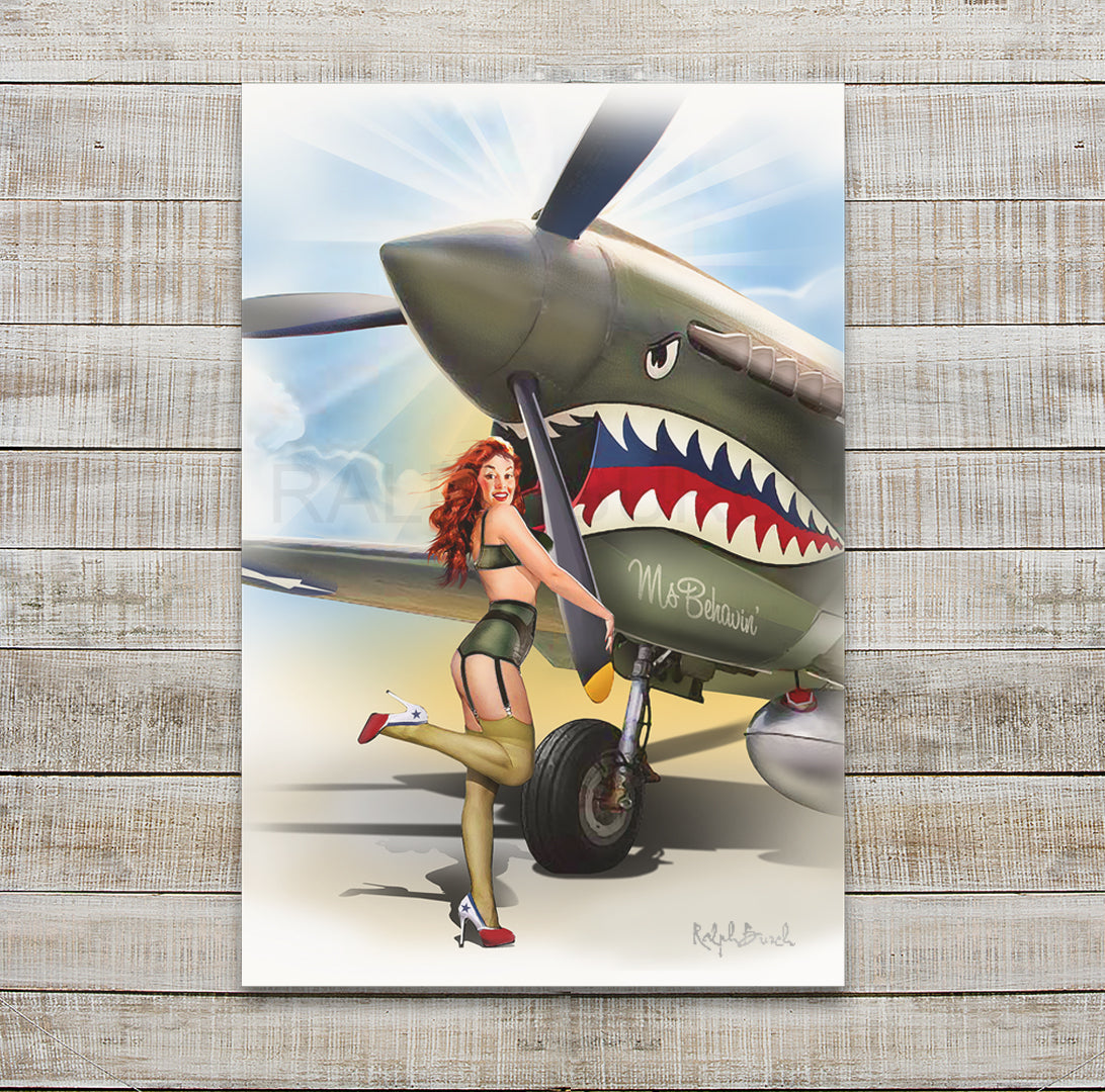 Flyin' High Pin up Girl Wall Art by Ralph Burch