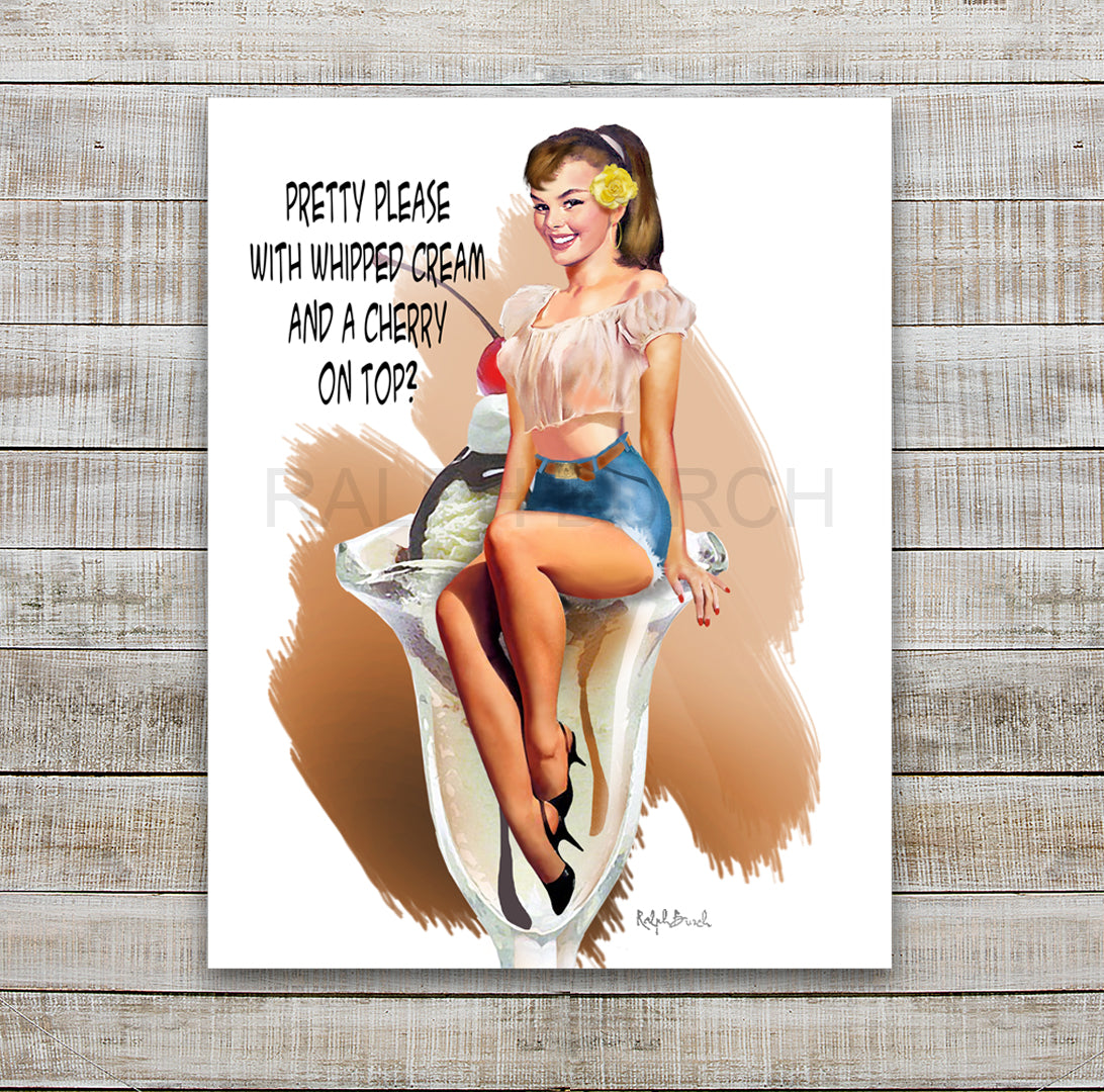 Pretty Please Pin Up Girl Wall Art by Ralph Burch – RALPH BURCH